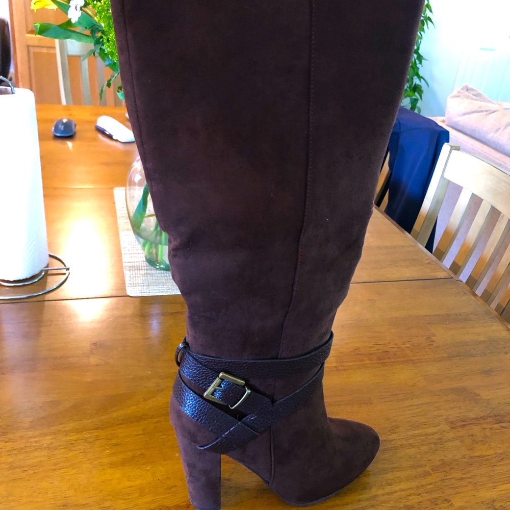 Brown high heel boots